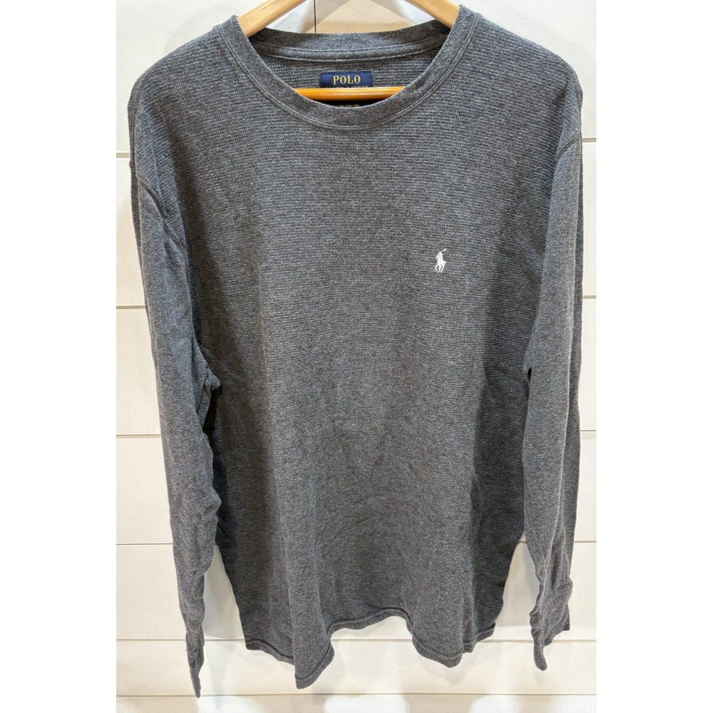 Polo Ralph Lauren Waffle Thermal Long Sleeve T-Shirt Charcoal Grey Men's 2XL